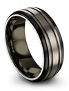 Dainty Promise Rings Grey Womans Wedding Band Tungsten Promise Band for Fathers - Charming Jewelers