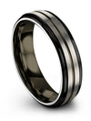 Male Wedding Ring Grey Gunmetal Tungsten Band Wedding Midi Rings for Mens - Charming Jewelers
