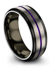 Brushed Womans Anniversary Ring Ladies Rings Tungsten 8mm Seventieth Jewelry - Charming Jewelers