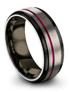 Engraved Grey Wedding Bands for Mens Tungsten Woman Ring Grey Couples Band Set - Charming Jewelers