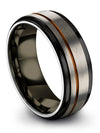 8mm Wedding Rings Guys Engraved Tungsten Bands Grey Simple Ring Birth Day Gifts - Charming Jewelers