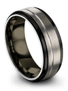 Simple Grey Promise Band Grey Tungsten Rings Grey 8mm 7