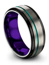 Man Anniversary Band Grey and Tungsten Wedding Rings Sets Mid Rings for Guys - Charming Jewelers