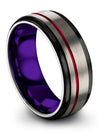 Grey Wedding Ring 8mm Wedding Ring Grey Tungsten Carbide 8mm Grey Rings Grey 50 - Charming Jewelers