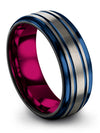 Wedding Matching Ring Tungsten Rings for Mens Matte Finish Cute Couple Rings - Charming Jewelers