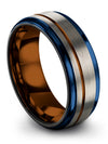 Exclusive Wedding Bands Tungsten Bands for Male 8mm Grey Couple Engagement Mens - Charming Jewelers