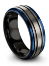 Bands Set for Wife Grey Plated Wedding Tungsten Wedding Rings Set Matching - Charming Jewelers