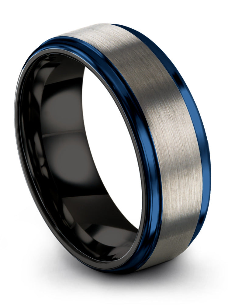 Grey Mens Wedding Rings Wedding Ring Tungsten Guy 8mm Grey