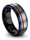 Grey Wedding Bands for Him Tungsten Band for Men and Lady Matching Promise Ring - Charming Jewelers