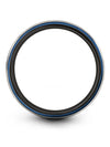 Tungsten Brushed Anniversary Ring Tungsten Male Bands Grey Blue Engagement - Charming Jewelers