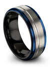 Grey Wedding Bands for Him Tungsten Band for Men and Lady