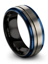 Wedding Band Bands Tungsten Carbide Band for Woman Grey 8mm Jewelry for Couples - Charming Jewelers