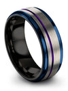 Wedding Rings and Engagement Ring Sets Tungsten Guy Bands Grey Set of Bands - Charming Jewelers