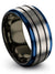 10mm Black Line Wedding Rings Guys 10mm Tungsten Ring