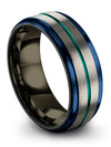 Girlfriend and Husband Grey Wedding Band Sets Tungsten Band for Woman&#39;s Custom - Charming Jewelers