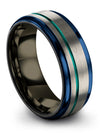 Wedding Engagement Man Band Tungsten Carbide Bands for Woman&#39;s Grey 8mm - Charming Jewelers