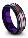 Tungsten Anniversary Band for Guy Men&#39;s Tungsten Wedding Bands 8mm Male - Charming Jewelers