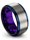 Grey Engagement Promise Rings Set Tungsten Matte Grey Ring Plain Grey Ring - Charming Jewelers