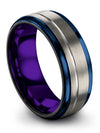 Lady Grey Wedding Rings Sets Grey Ladies Wedding Ring Tungsten Midi Bands Set - Charming Jewelers