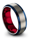 Wedding Rings Grey Tungsten Carbide Tungsten Bands for Men Brushed Grey Man - Charming Jewelers