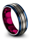 Wedding Bands Sets for Him and Wife Grey Black Grey Black Tungsten Bands Grey - Charming Jewelers