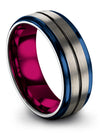 Grey Female Anniversary Ring Tungsten Guy Grey Tungsten Wedding Ring Groove - Charming Jewelers
