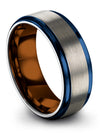Wedding Grey Rings for Girlfriend Tungsten Lady Wedding Ring Grey Matching - Charming Jewelers