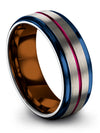 Matte Grey Gunmetal Guy Wedding Ring Grey Tungsten Carbide Bands Small Grey - Charming Jewelers