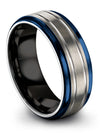Tungsten Bands Wedding Ring Tungsten Grey Line Rings Personalized Promise Band - Charming Jewelers