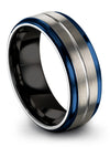Grey Wedding Bands Set Tungsten Couple Band for Wife and Husband Sets Mother&#39;s - Charming Jewelers