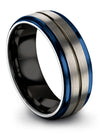 Grey Wedding Rings Tungsten Ring for Ladies Grey 8mm Bands for Couples Set - Charming Jewelers