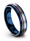 Female Wedding Band Engravable 6mm Purple Line Tungsten Rings 6mm Purple Line - Charming Jewelers