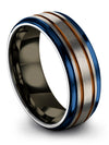 Wife and Him Matching Wedding Rings Tungsten Carbide Men Bands Grey Copper - Charming Jewelers