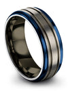 Unique Promise Rings Tungsten Wedding Band 8mm for Male Couples Promise Rings - Charming Jewelers