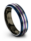 Customized Wedding Bands Tungsten Grey Purple Rings Engraved Man Promise Ring - Charming Jewelers