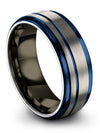 Ladies Promise Band Customize Tungsten Band Step Flat Couple Jewelry Set - Charming Jewelers