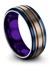 Copper Line Wedding Rings 8mm Tungsten Ring Cousin Matching Bands Woman&#39;s - Charming Jewelers