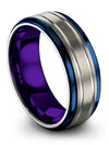 Brushed Metal Lady Anniversary Ring Tungsten Wedding Band Polished Band for Him - Charming Jewelers
