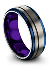 Wedding Bands for Men&#39;s Minimalist Tungsten Rings Sets for Couples Grey Bands - Charming Jewelers