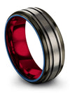 Carbide Guy Promise Band Tungsten Rings for Mens Brushed Grey Personalized - Charming Jewelers