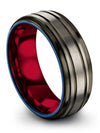 Unique Wedding Ring for Guy Grey Wedding Rings Tungsten Carbide Grey Gunmetal - Charming Jewelers