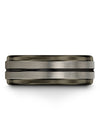 Him for Him Tungsten Carbide Grey Fucshia Rings Grey Center Line Bands Wedding - Charming Jewelers