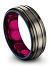 Female Grey Metal Wedding Bands Tungsten Carbide Band Sets Grey Bands Sets - Charming Jewelers