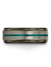 Anniversary Ring Grey and Green Ladies Wedding Band Grey and Tungsten Cute Ring - Charming Jewelers