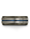 Grey Wedding Rings Set for Man Tungsten Carbide Ring 8mm Grey Stackable Ring - Charming Jewelers