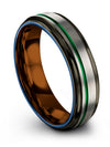 Promise Band for Guys Grey Tungsten Grey Green Ring for Lady Personalized Rings - Charming Jewelers