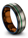 Grey Wedding Rings Set for Man Tungsten Carbide Ring 8mm