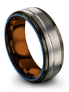 Tungsten Grey Anniversary Band Tungsten Rings for Men&#39;s and Woman&#39;s Matching I - Charming Jewelers