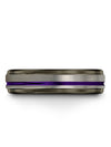 Wedding Band Set Tungsten Carbide Grey and Purple Band His and Boyfriend Grey - Charming Jewelers