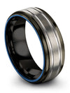 Men&#39;s 8mm Grey Line Wedding Bands Tungsten Rings for Woman&#39;s Grey Womans 8mm 65 - Charming Jewelers